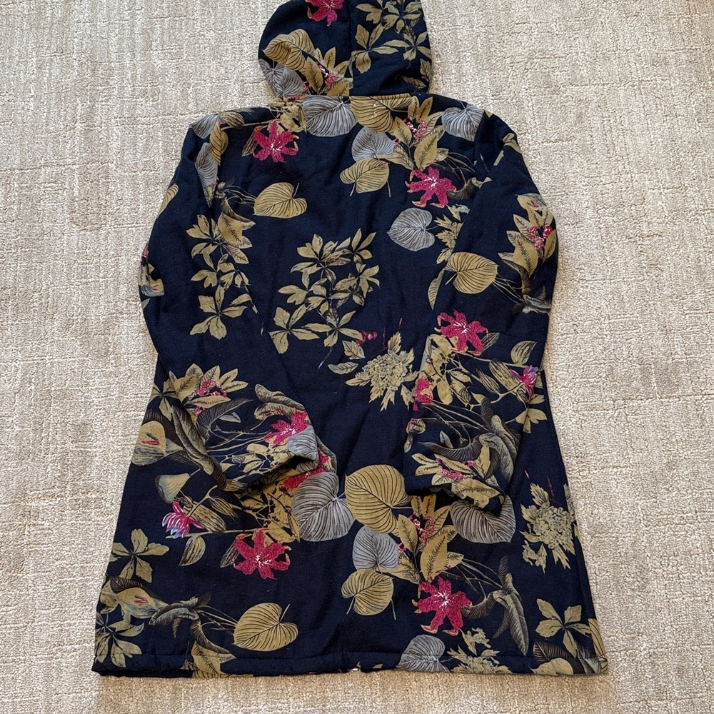 Cellabie navy floral fleece jacket sz L - Picture 6 of 6